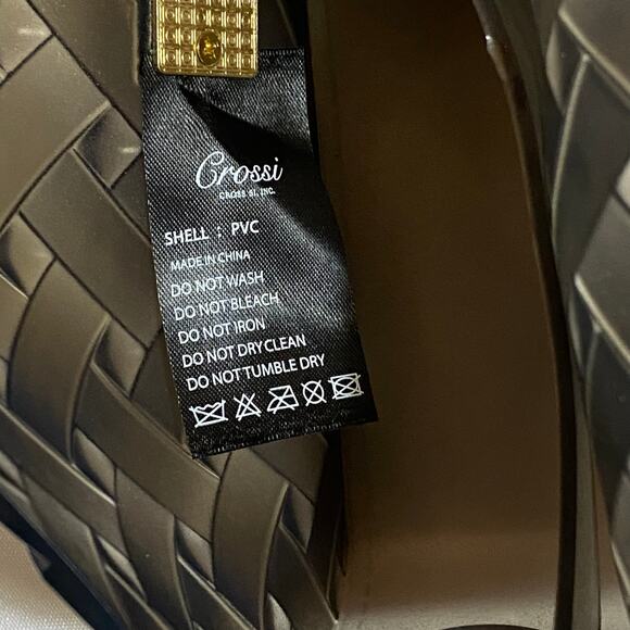 Crossi Transparent PVC Gray Purse Bag Shoulder Bag Handbag Clear Heavy Chain - Picture 5 of 5